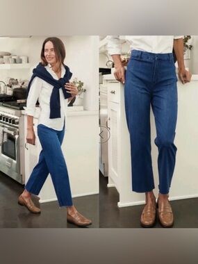 Frank & Eileen Kinsale High-Rise Cropped Wide-Leg Denim Jeans Size 10